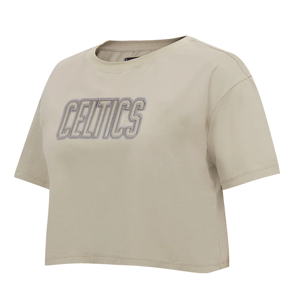 NBA BOSTON CELTICS NEUTRAL WOMEN'S BOXY TEE (TAUPE) - Image 4