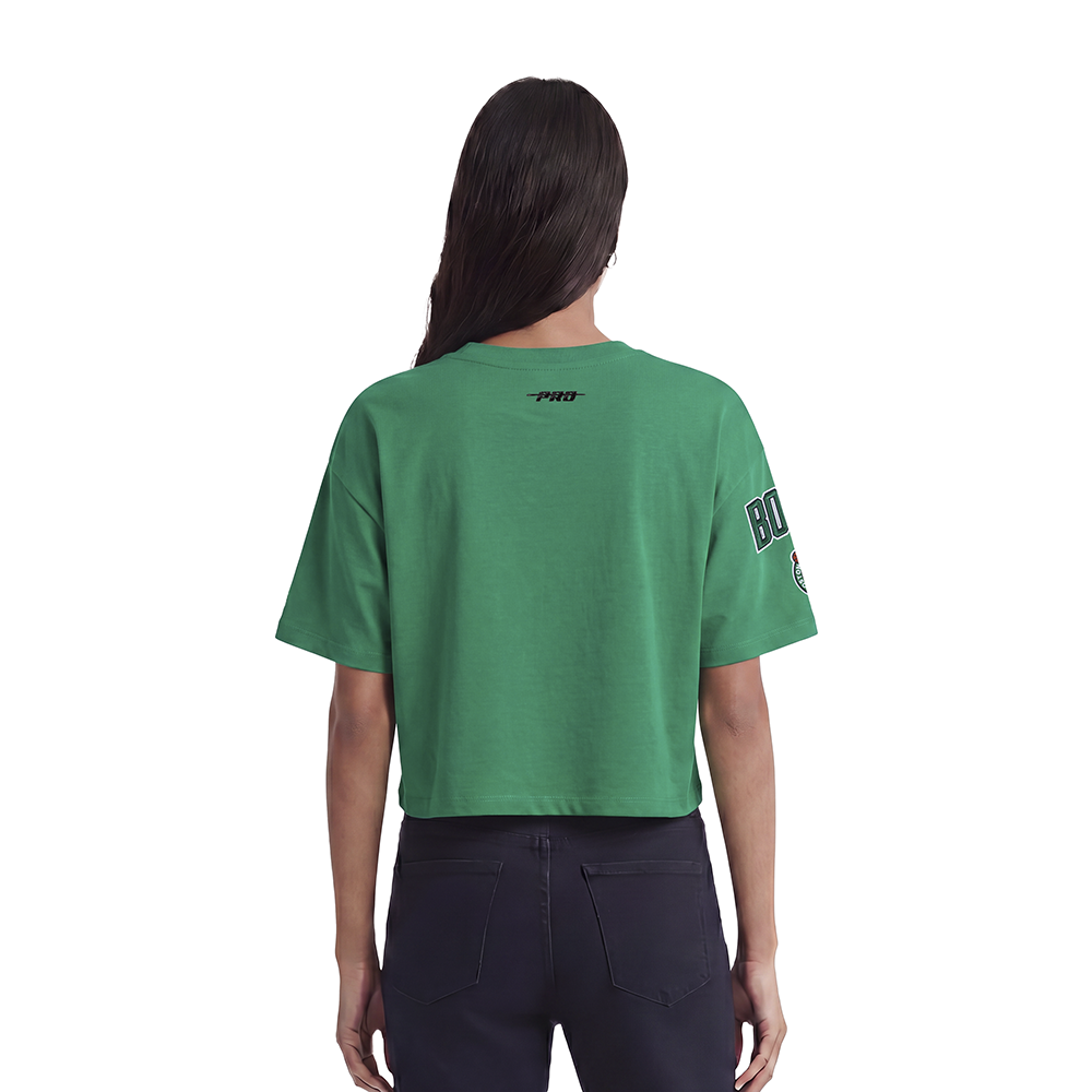 NBA BOSTON CELTICS MASHUP WOMEN'S BOXY TEE (KELLY GREEN) - Image 2