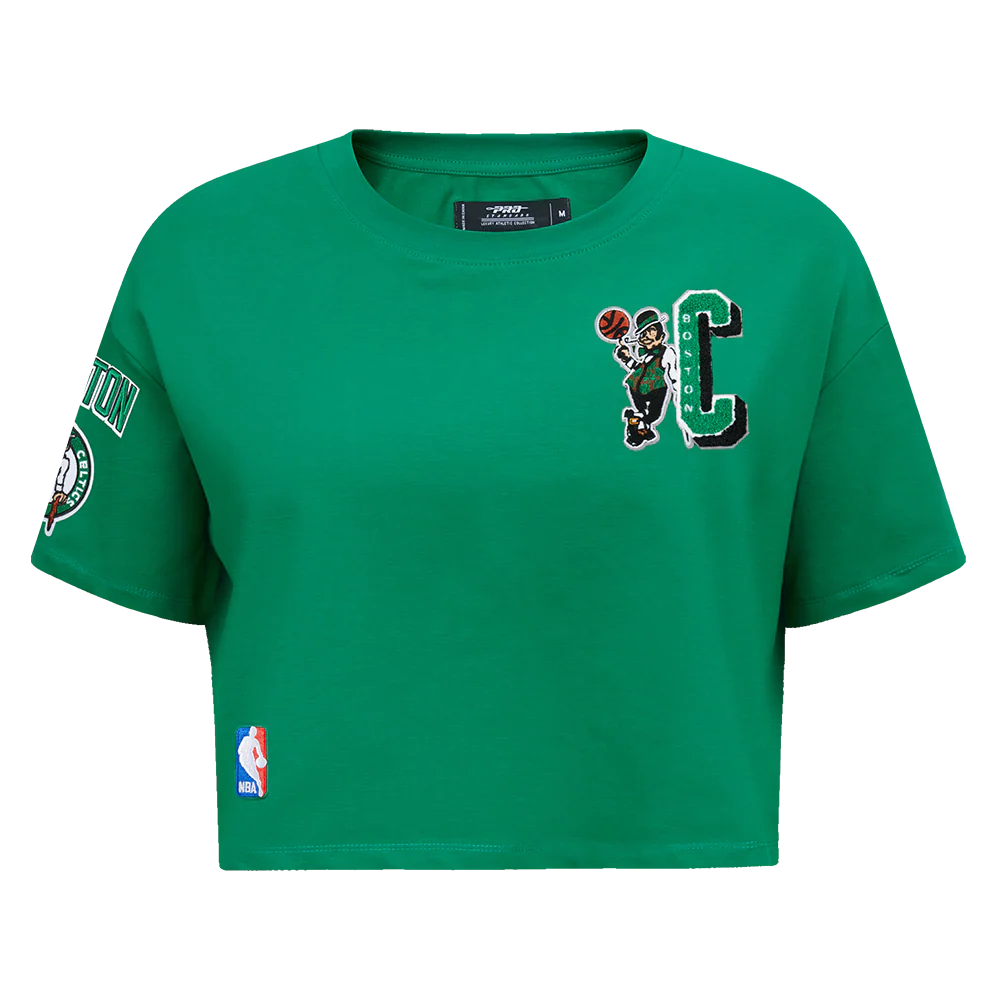 NBA BOSTON CELTICS MASHUP WOMEN'S BOXY TEE (KELLY GREEN) - Image 3