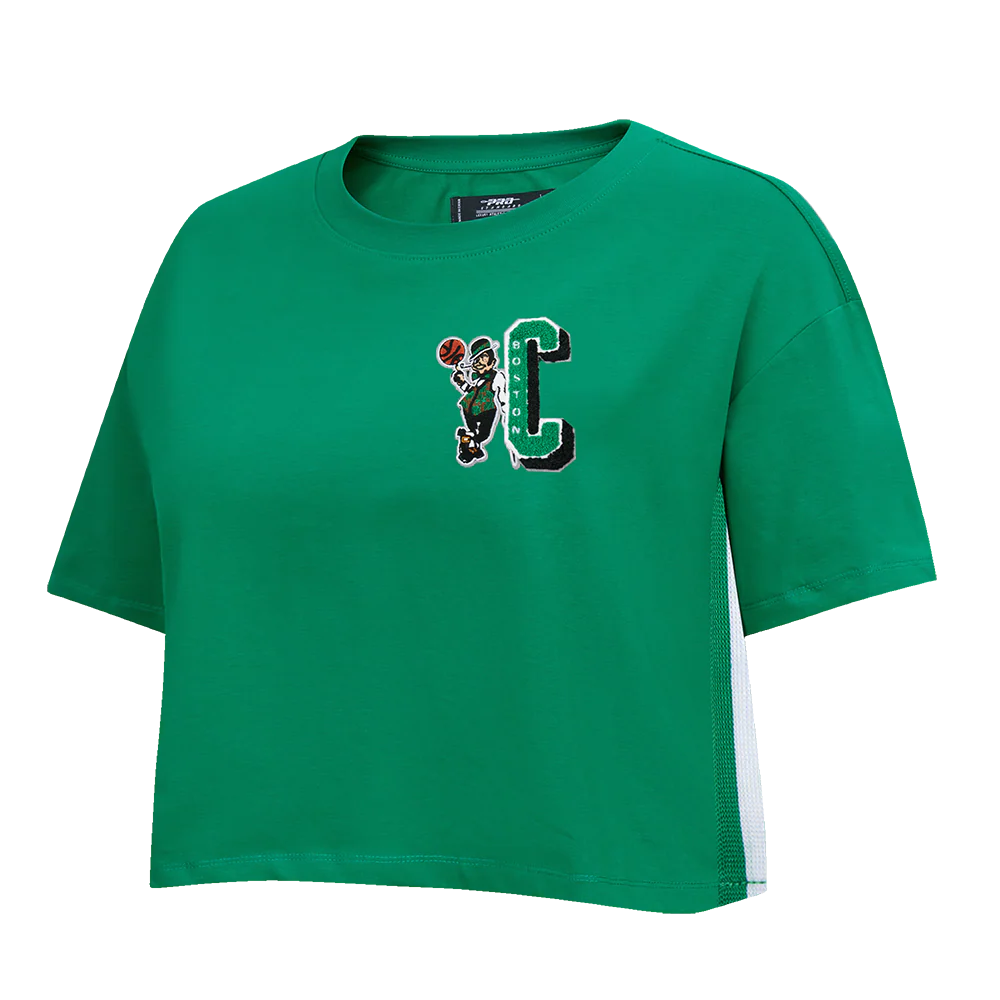 NBA BOSTON CELTICS MASHUP WOMEN'S BOXY TEE (KELLY GREEN) - Image 4