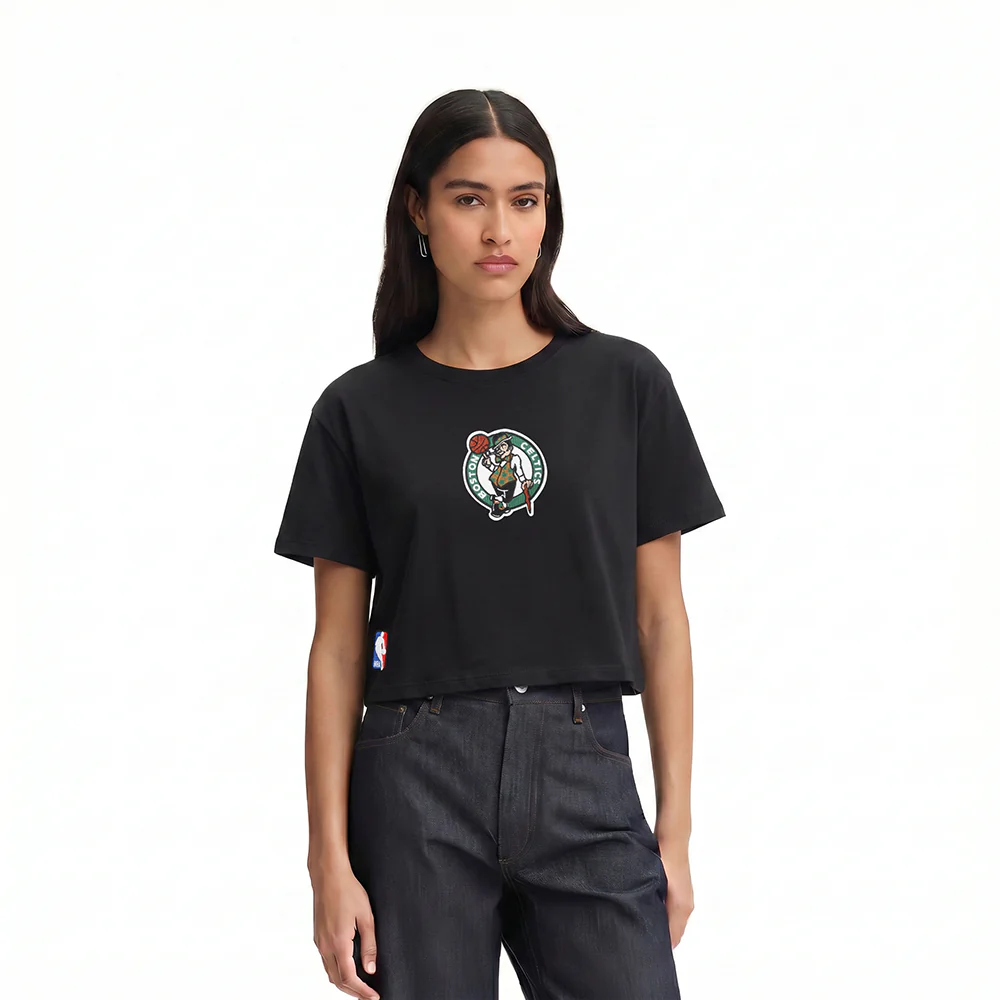 BOSTON CELTICS WINGSPAN WOMEN'S SJ BOXY TEE (BLACK) - Image 2
