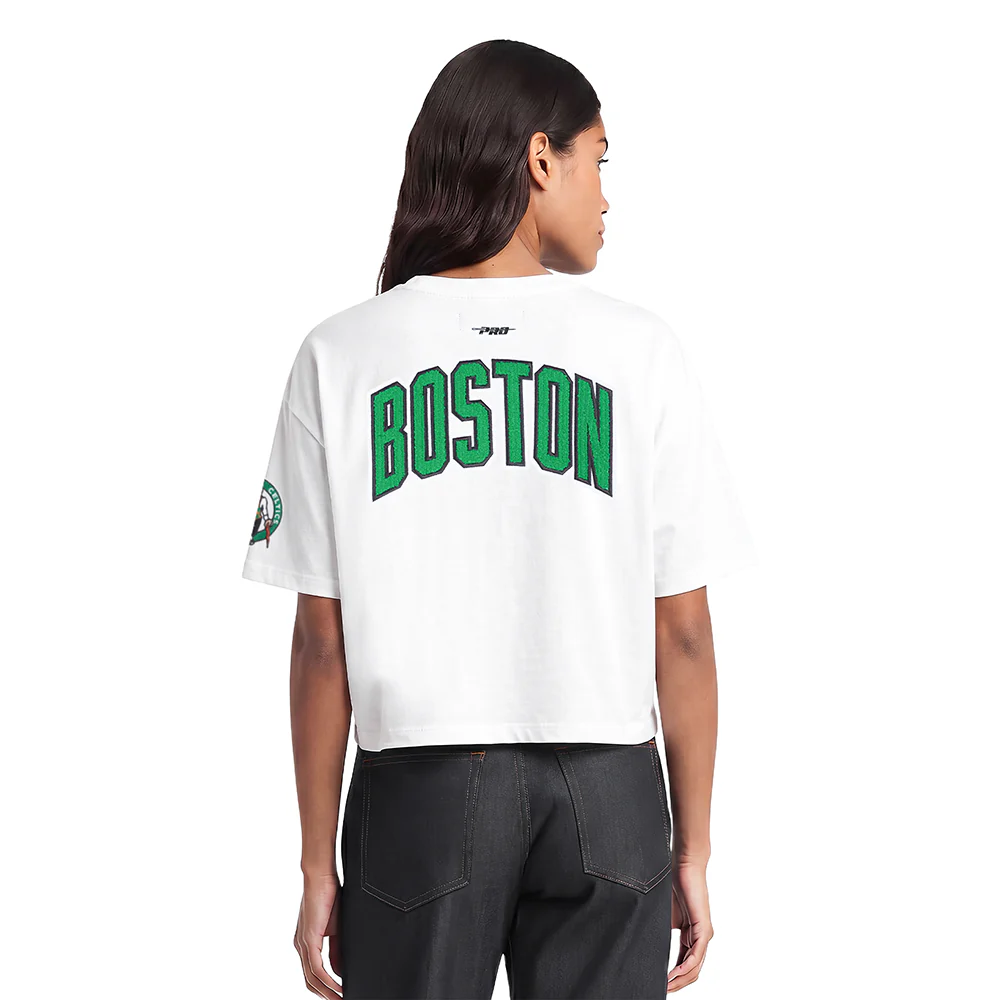 NBA BOSTON CELTICS CLASSIC WOMEN'S SJ BOXY TEE (WHITE) - Image 2