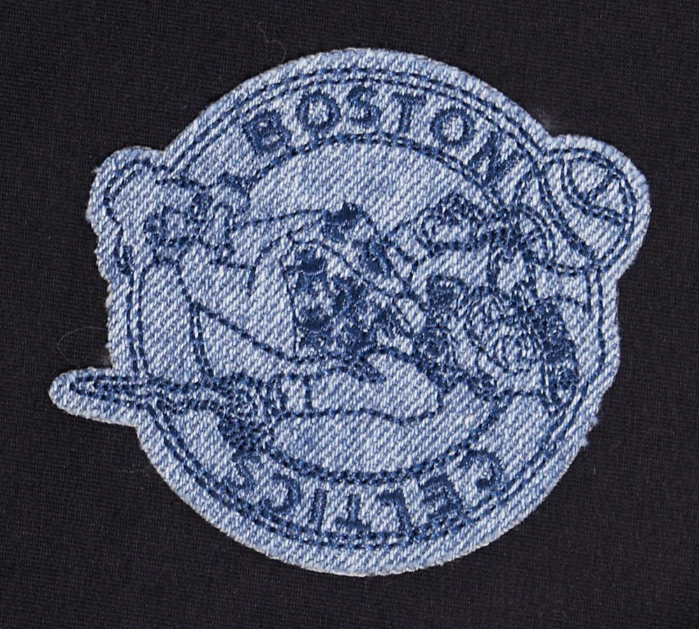 NBA BOSTON CELTICS VARSITY BLUES WOMEN'S BOXY TEE (BLACK) - Image 5