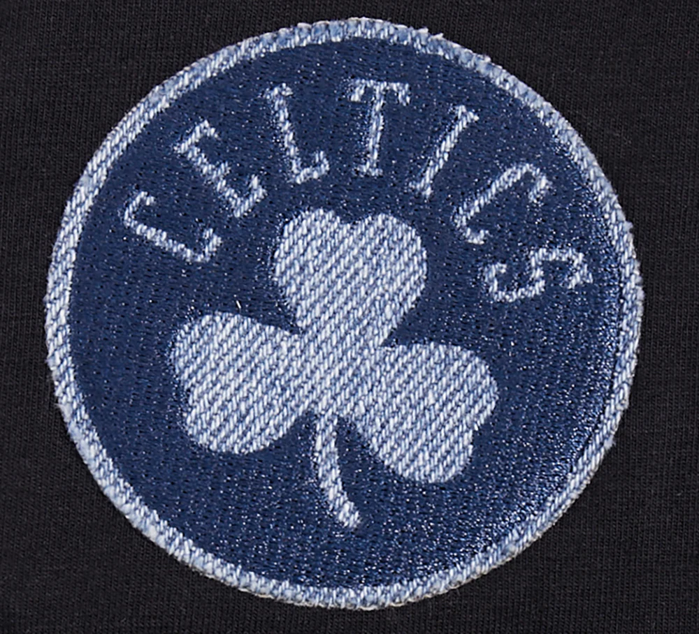 NBA BOSTON CELTICS VARSITY BLUES WOMEN'S BOXY TEE (BLACK) - Image 6