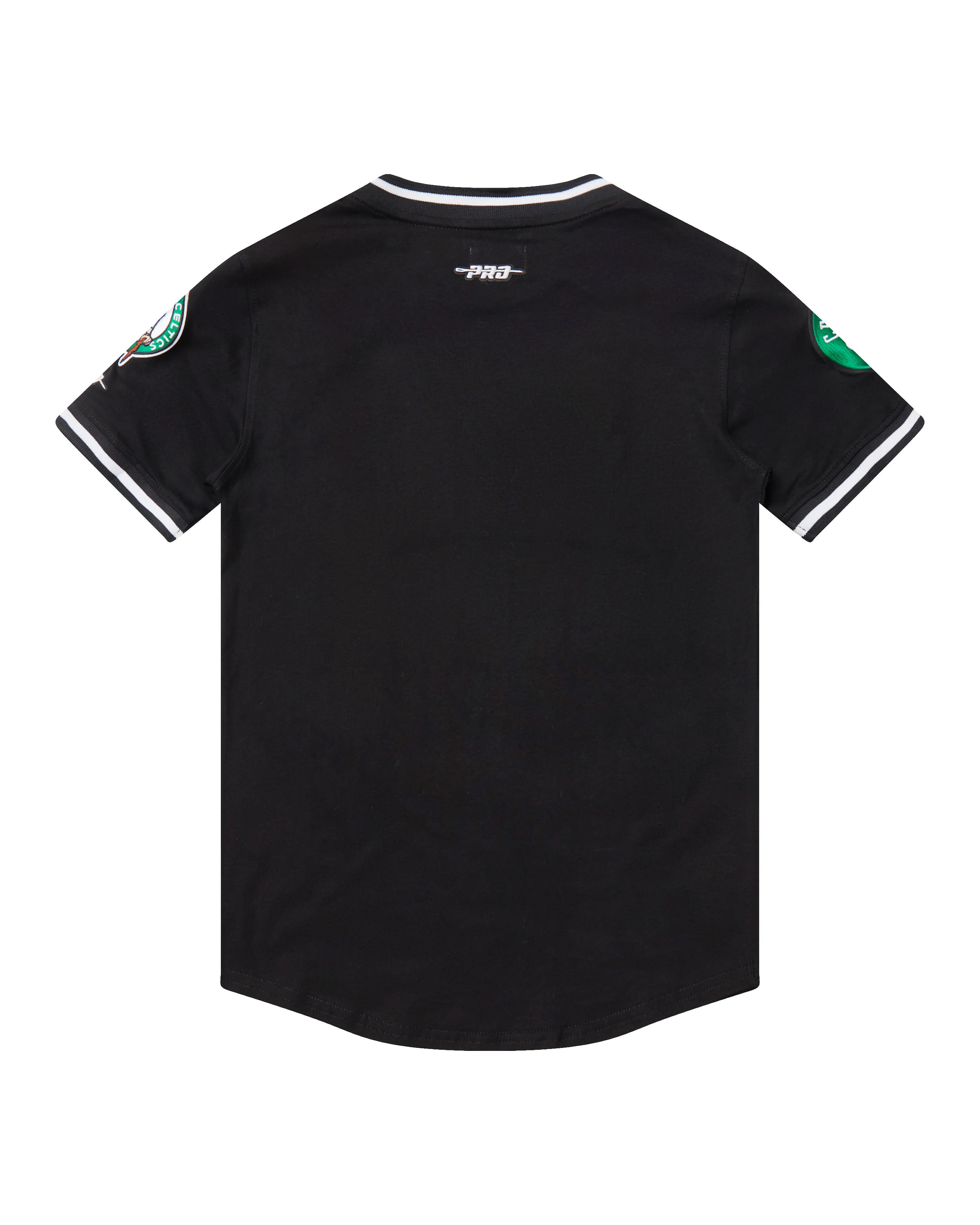 NBA BOSTON CELTICS CLASSIC BIG BOYS SHORT SLEEVE STRIPED RIB TEE (BLACK) - Image 2