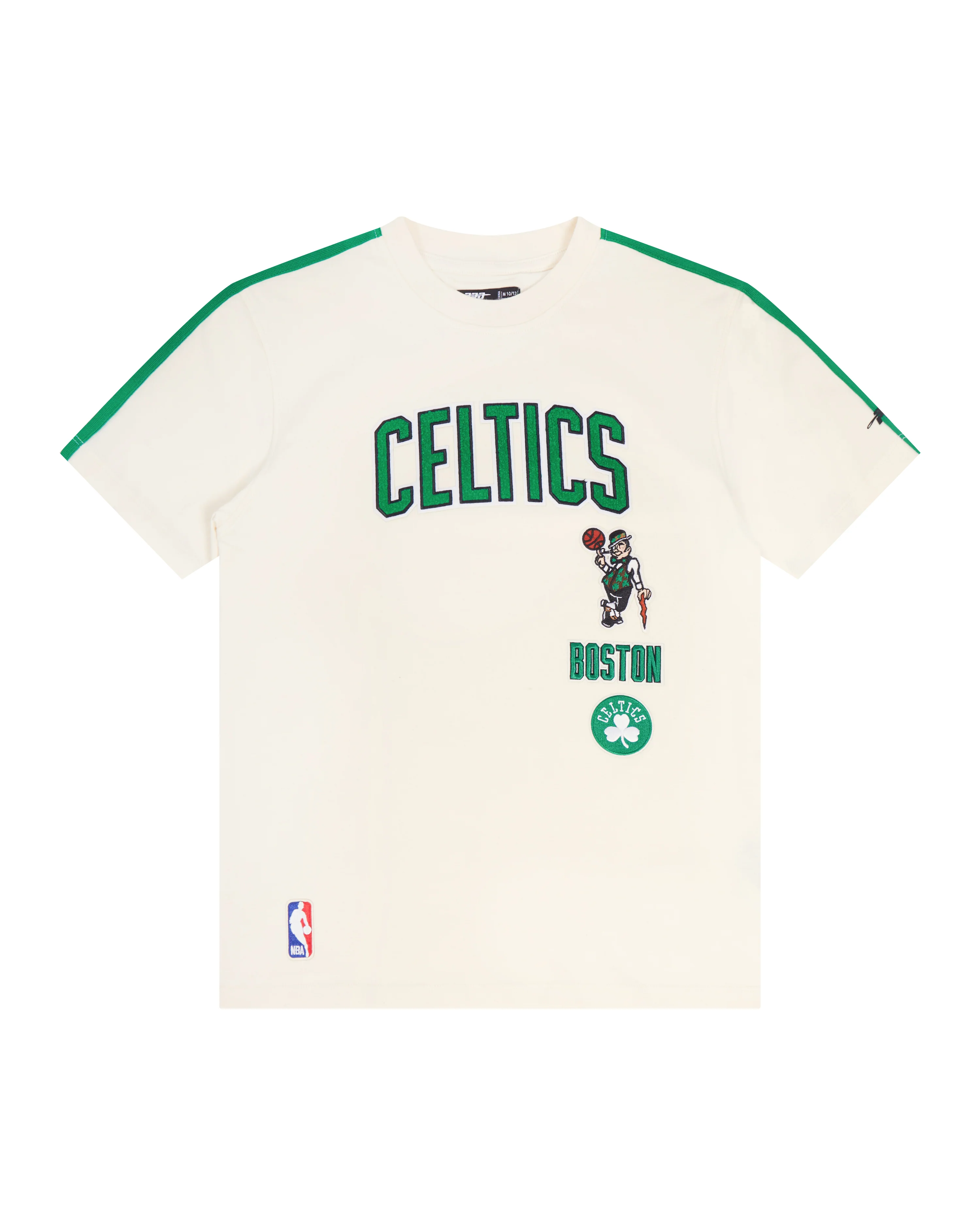 NBA BOSTON CELTICS RETRO CLASSIC SINGLE JERSEY BIG BOYS SINGLE JERSEY TAPING TEE (EGGSHELL/ KELLY GREEN)