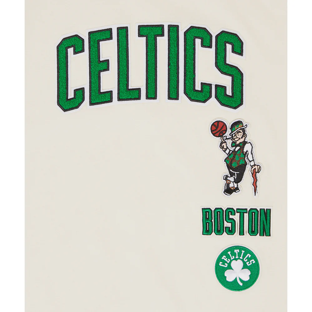 NBA BOSTON CELTICS RETRO CLASSIC SINGLE JERSEY BIG BOYS SINGLE JERSEY TAPING TEE (EGGSHELL/ KELLY GREEN) - Image 7