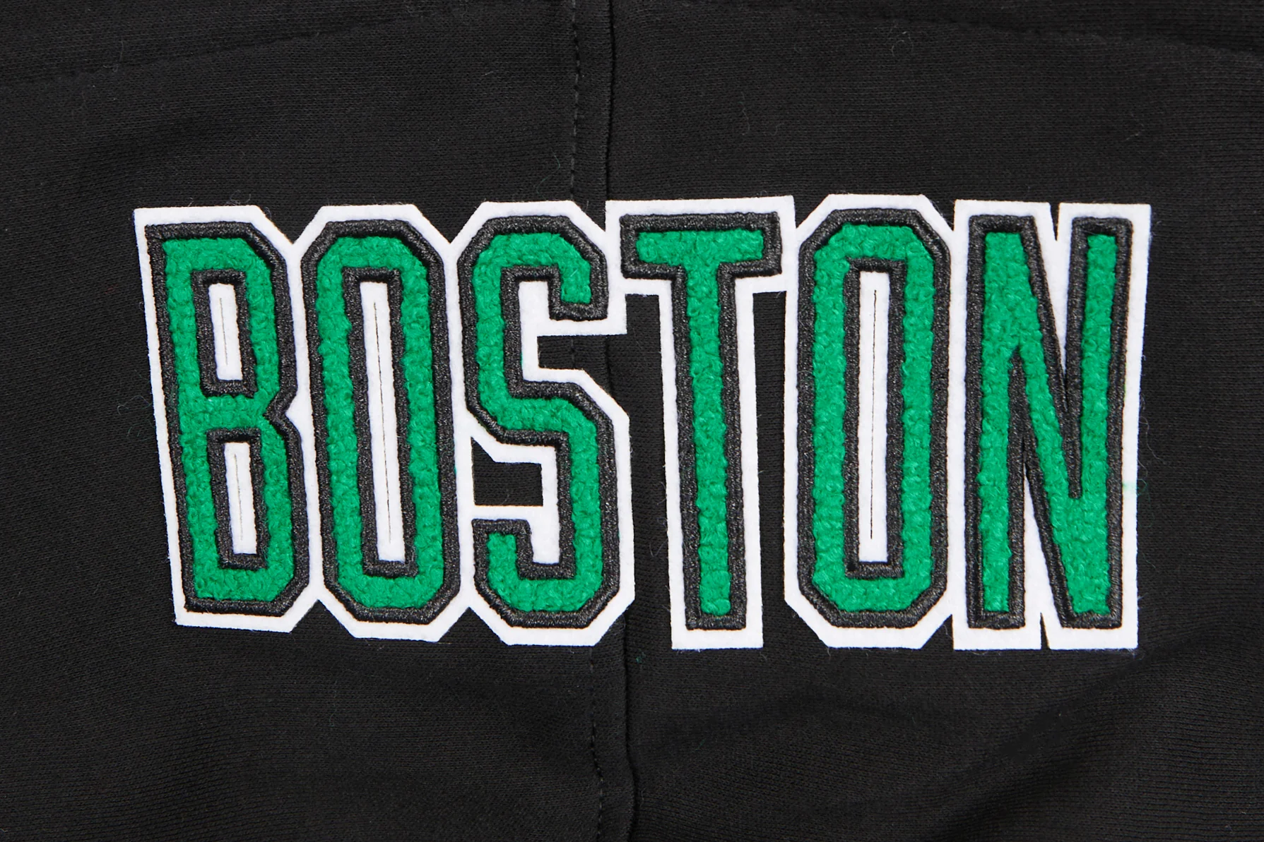 NBA BOSTON CELTICS CLASSIC BIG BOYS FLEECE FULL ZIP PULLOVER HOODIE (BLACK) - Image 6
