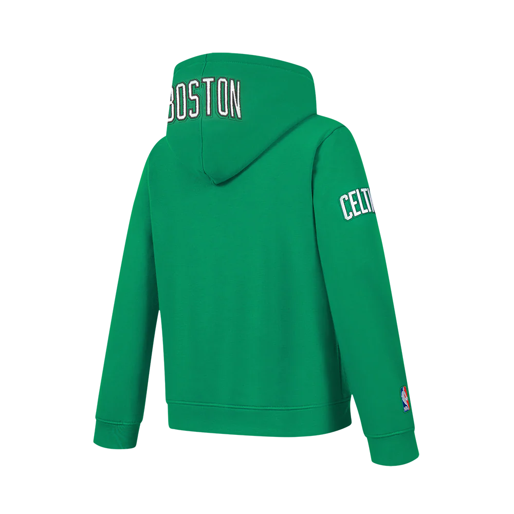 NBA BOSTON CELTICS CLASSIC BIG BOY'S FLC FZ PO HOODIE (KELLY GREEN) - Image 4