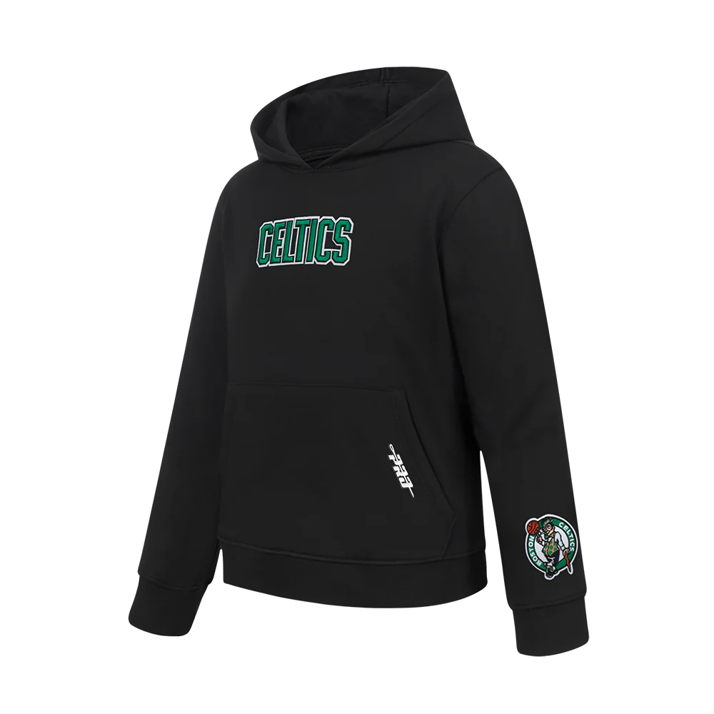 NBA BOSTON CELTICS WINGSPAN BIG BOY'S DROP SHOULDER FLC PO HOODIE (BLACK) - Image 3