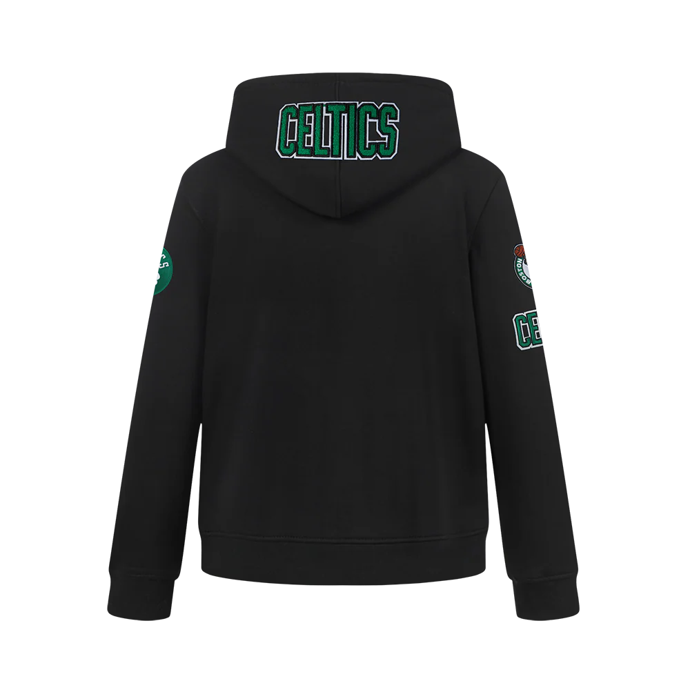 NBA BOSTON CELTICS JAYSON TATUM #0 CLASSIC PNN BIG BOY'S FLEECE PO HOOD (BLACK) - Image 3