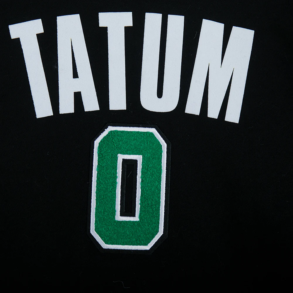 NBA BOSTON CELTICS JAYSON TATUM #0 CLASSIC PNN BIG BOY'S FLEECE PO HOOD (BLACK) - Image 8