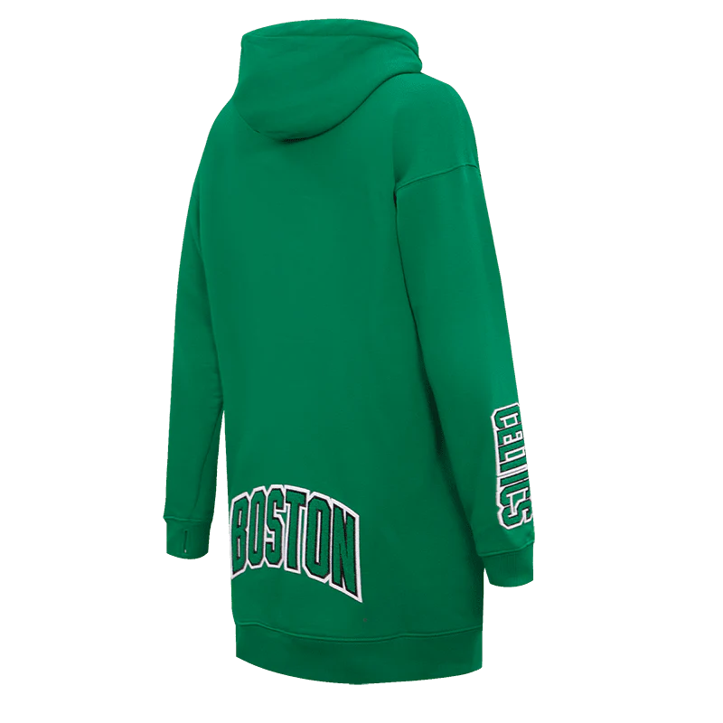 NBA BOSTON CELTICS CLASSIC WOMEN'S PULLOVER HOODIE DRESS (KELLY GREEN) - Image 3