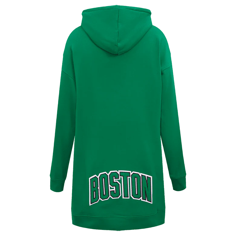 NBA BOSTON CELTICS CLASSIC WOMEN'S PULLOVER HOODIE DRESS (KELLY GREEN) - Image 4