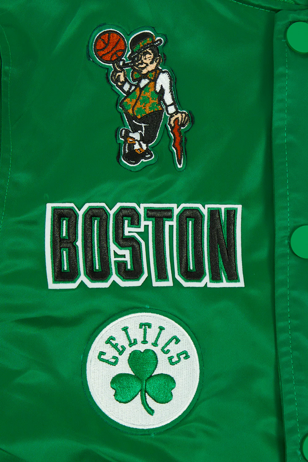NBA BOSTON CELTICS RETRO CLASSIC BIG BOYS RIB SATIN JACKET (KELLY GREEN) - Image 4