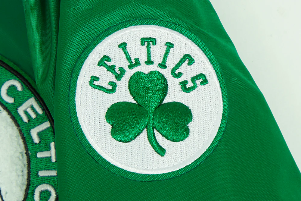 NBA BOSTON CELTICS RETRO CLASSIC BIG BOYS RIB SATIN JACKET (KELLY GREEN) - Image 6
