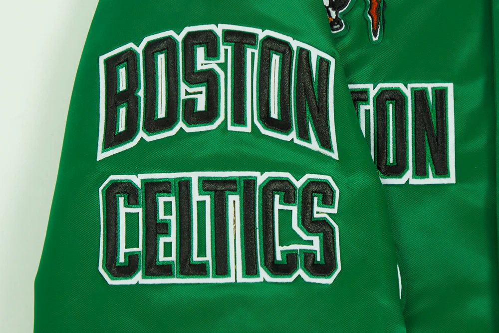NBA BOSTON CELTICS RETRO CLASSIC BIG BOYS RIB SATIN JACKET (KELLY GREEN) - Image 7