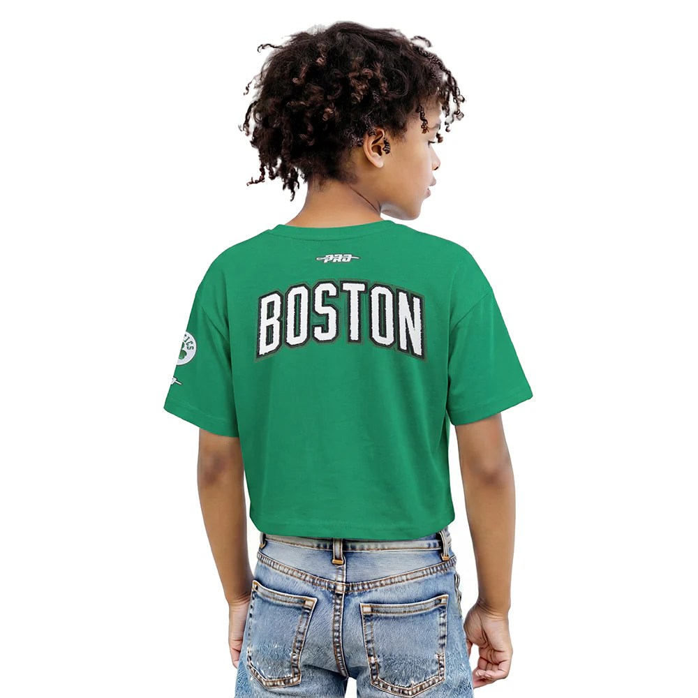 BOSTON CELTICS CLASSIC BIG GIRL'S SS BOXY TEE (KELLY GREEN) - Image 2
