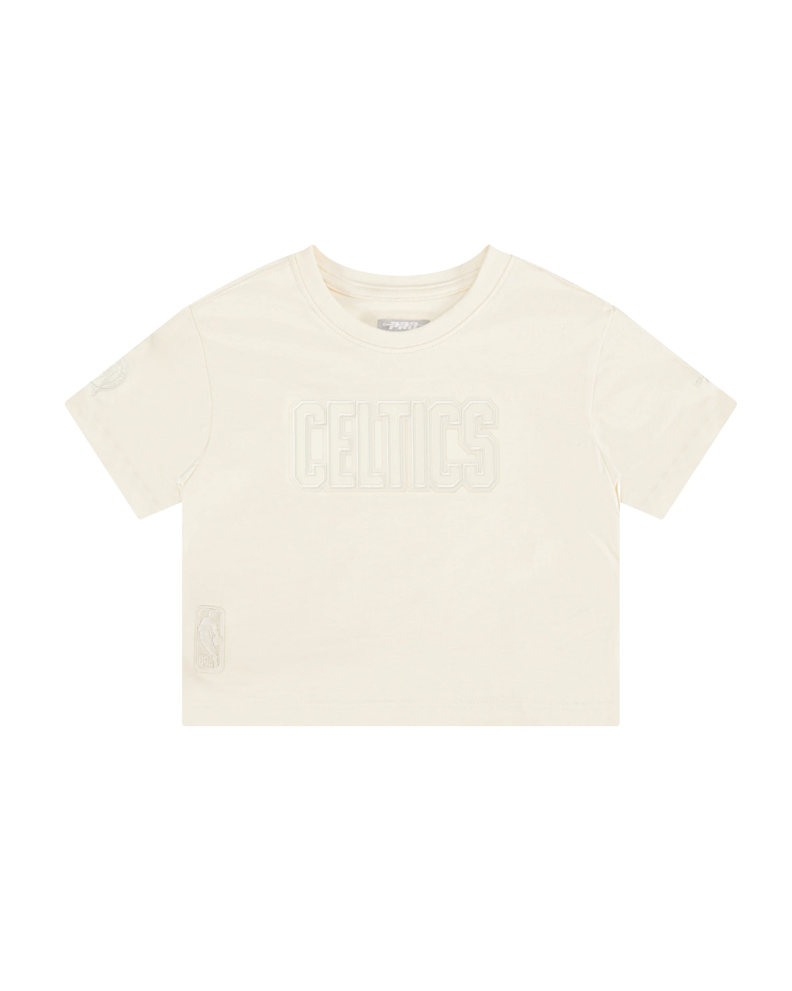 NBA BOSTON CELTICS NEUTRAL BIG GIRLS SHORT SLEEVE BOXY TEE (EGGSHELL)