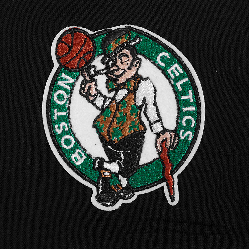 NBA BOSTON CELTICS CLASSIC BIG GIRLS FLEECE FULL ZIP HOODIE (BLACK) - Image 5