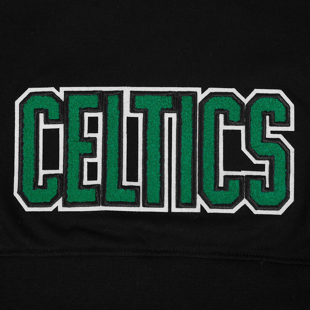 NBA BOSTON CELTICS CLASSIC BIG GIRLS FLEECE FULL ZIP HOODIE (BLACK) - Image 6