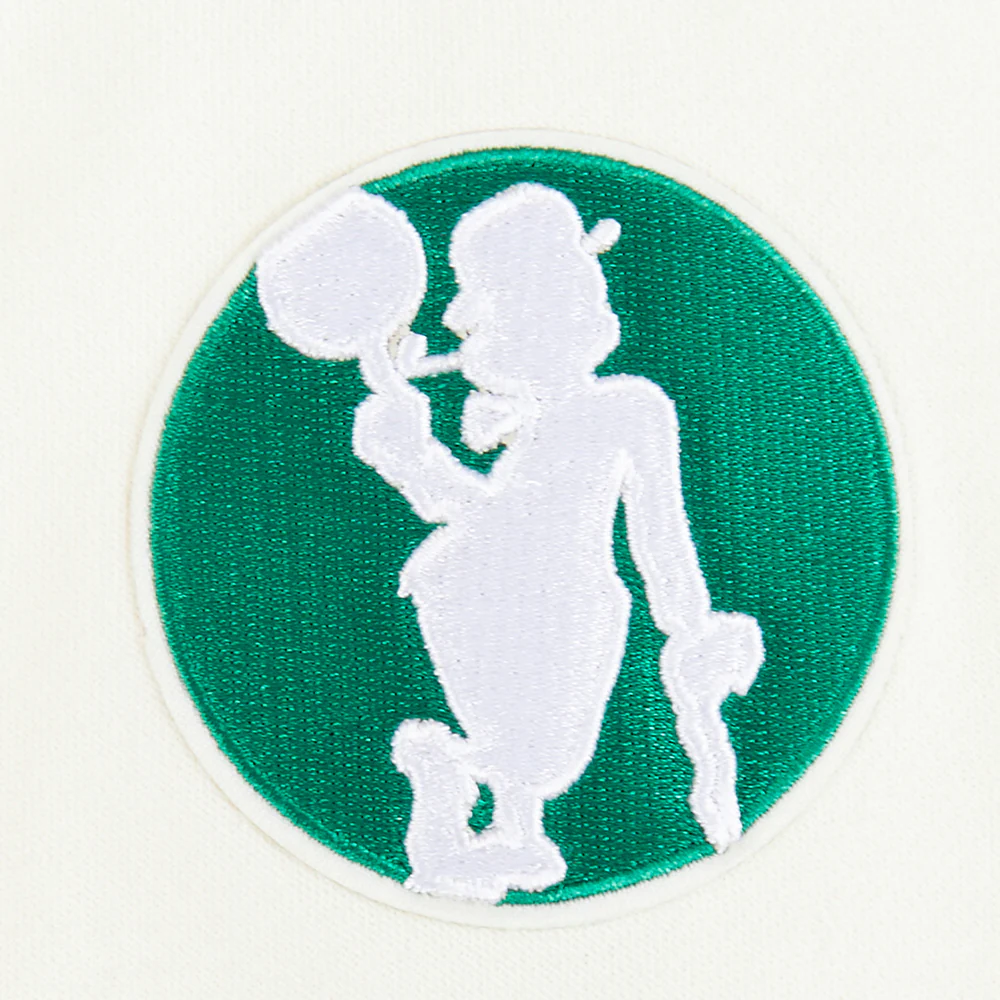 NBA BOSTON CELTICS RETRO CLASSIC BIG GIRLS RIB FLEECE CREWNECK (EGGSHELL/ KELLY GREEN) - Image 4