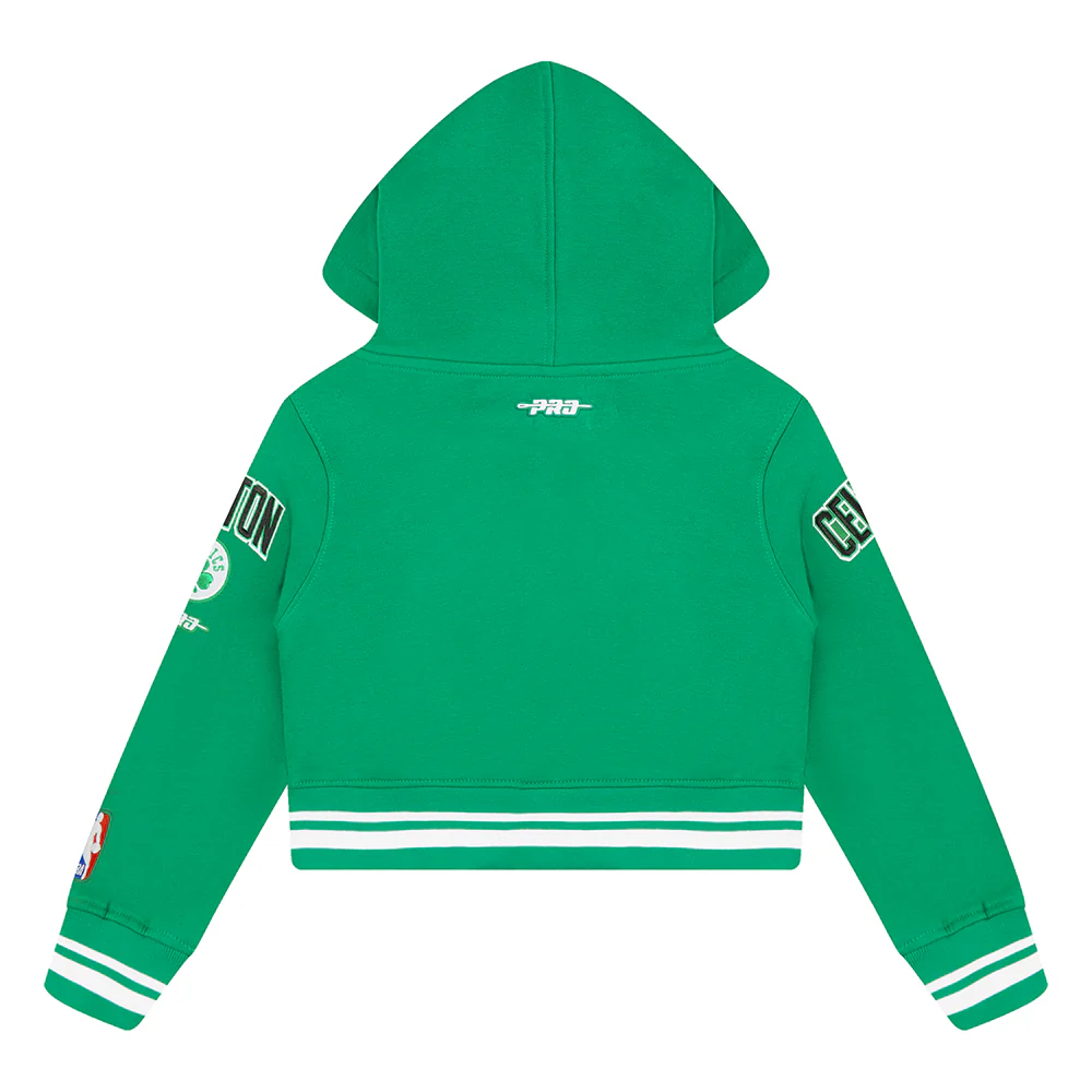 NBA BOSTON CELTICS RETRO CLASSIC BIG GIRLS  RIB FLEECE PULLOVER HOODIE (KELLY GREEN) - Image 2