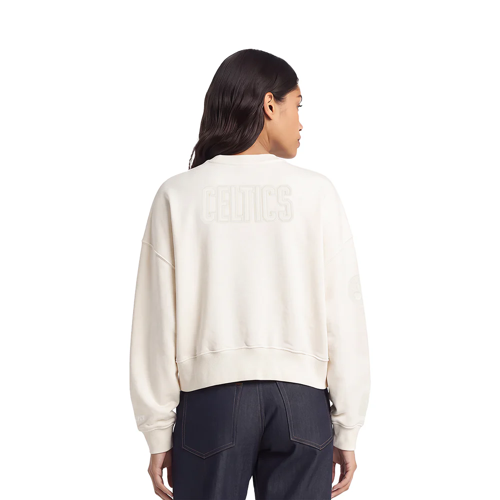 NBA BOSTON CELTICS NEUTRAL WOMEN'S CREWNECK (EGGSHELL) - Image 2