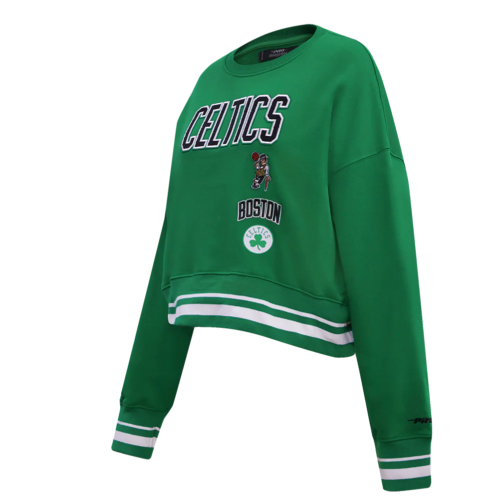 NBA BOSTON CELTICS RETRO CLASSIC WOMEN'S RIB CREWNECK (KELLY GREEN) - Image 2