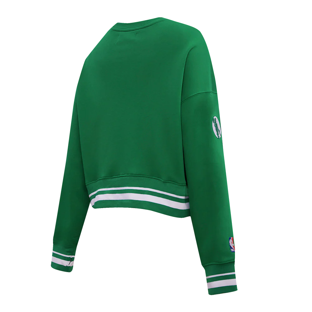 NBA BOSTON CELTICS RETRO CLASSIC WOMEN'S RIB CREWNECK (KELLY GREEN) - Image 3