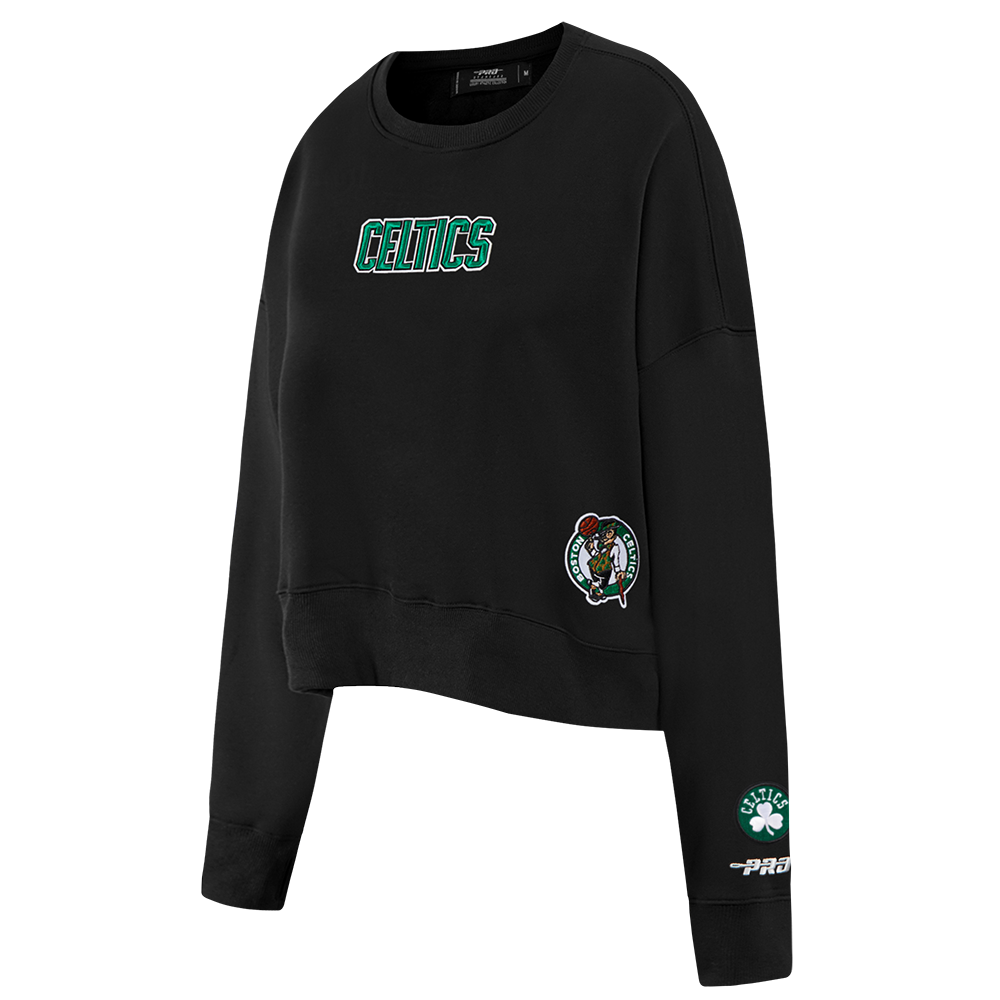 NBA BOSTON CELTICS WINGSPAN WOMEN'S FLEECE CREWNECK (BLACK) - Image 4