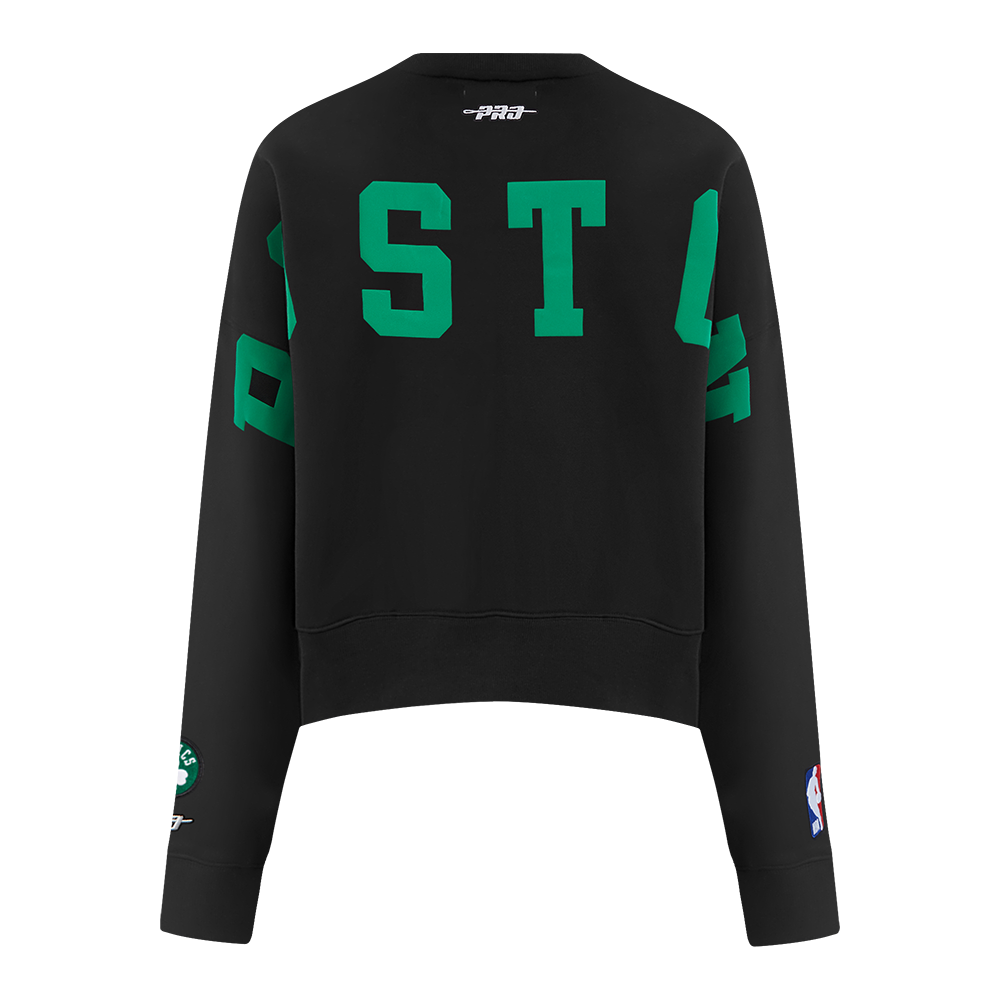 NBA BOSTON CELTICS WINGSPAN WOMEN'S FLEECE CREWNECK (BLACK) - Image 5
