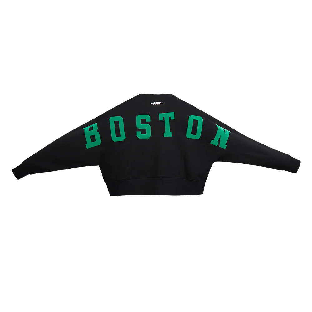 NBA BOSTON CELTICS WINGSPAN WOMEN'S FLEECE CREWNECK (BLACK) - Image 7