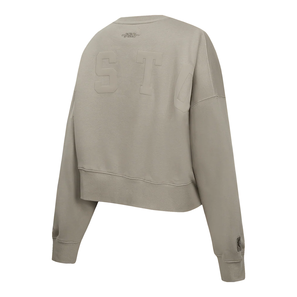 NBA BOSTON CELTICS WINGSPAN WOMEN'S FLEECE CREWNECK (TAUPE) - Image 6