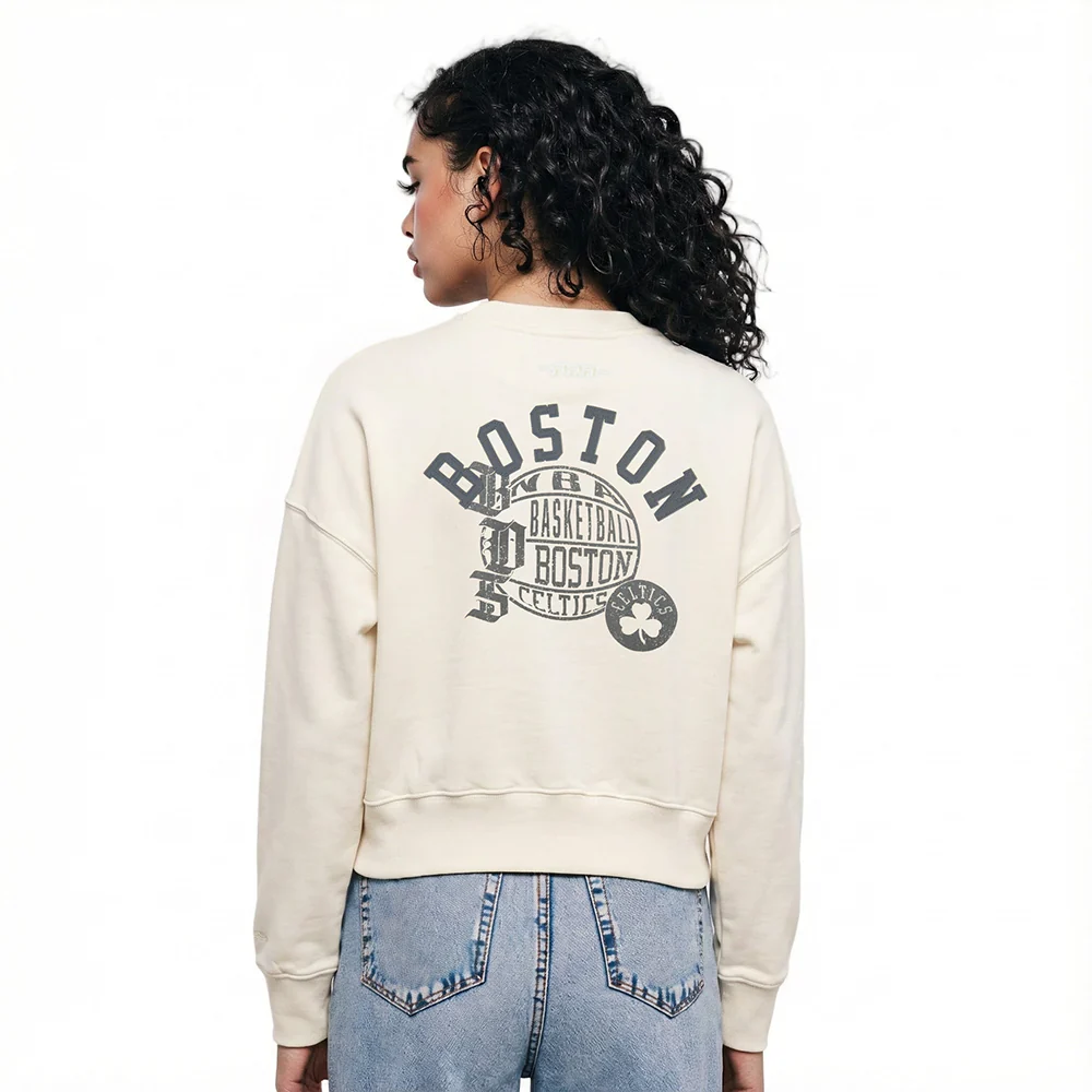 NBA BOSTON CELTICS STREET TEAM WOMEN'S FLC CREWNECK (EGGSHELL) - Image 2