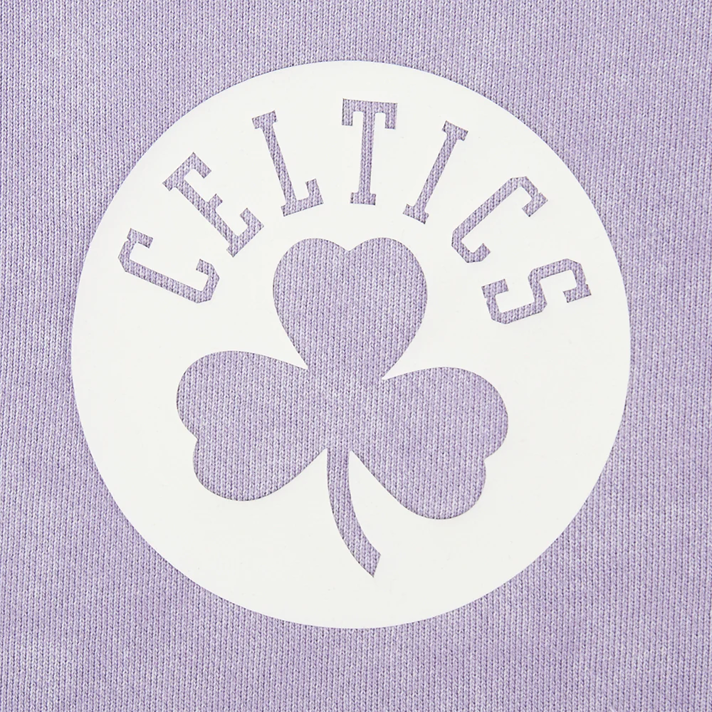 NBA BOSTON CELTICS STREET TEAM WOMEN'S ENZYME WASH FT CROPPED PO HOODIE (WASHED LILAC GRAY) - Image 7