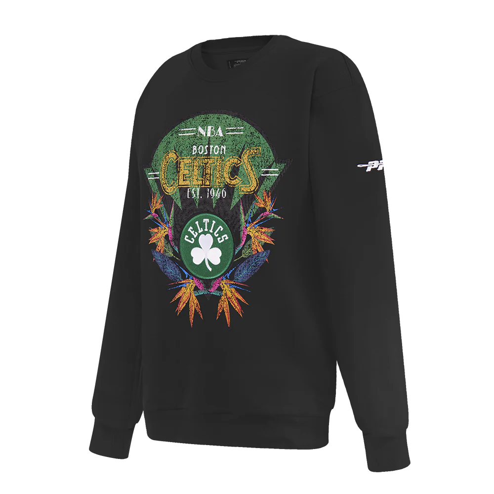 NBA BOSTON CELTICS PARADISE WOMEN'S CREWNECK SWEATSHIRT (BLACK) - Image 3