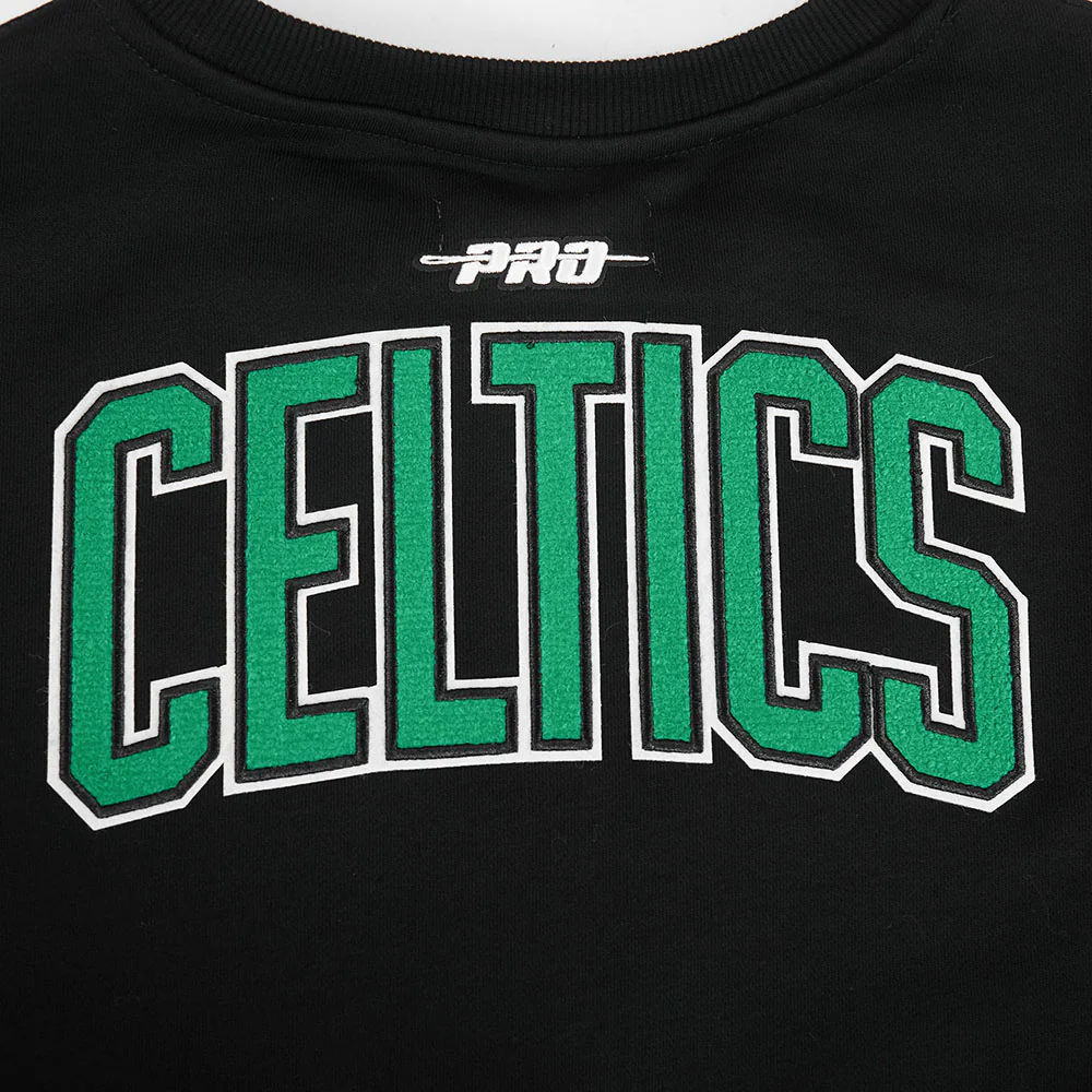 NBA BOSTON CELTICS JAYSON TATUM #0 CLASSIC PNN WOMEN'S FLC CREWNECK (BLACK) - Image 7