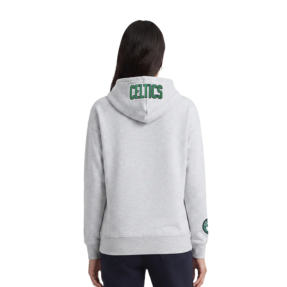 NBA BOSTON CELTICS CLASSIC WOMEN'S PULLOVER HOODIE (HEATHER GREY) - Image 2