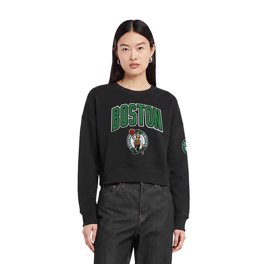 NBA BOSTON CELTICS CLASSIC WOMEN'S CREWNECK (BLACK)