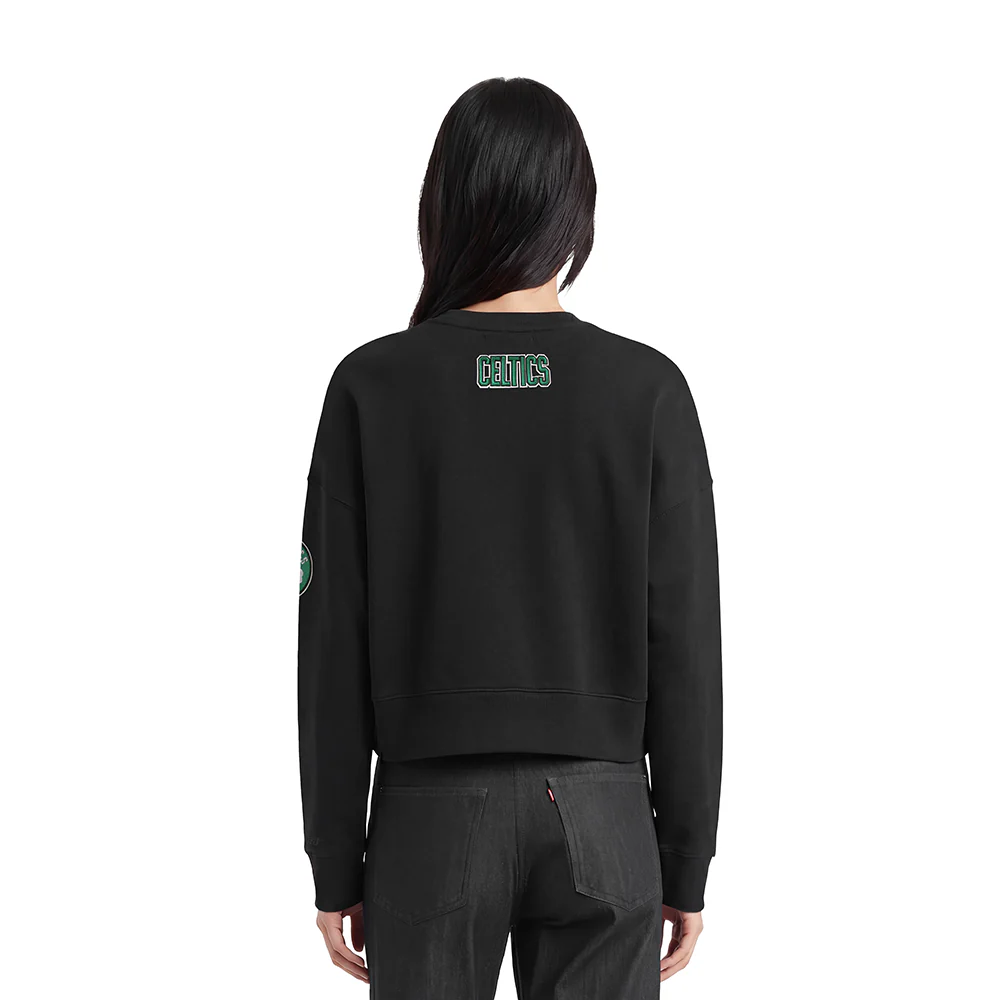 NBA BOSTON CELTICS CLASSIC WOMEN'S CREWNECK (BLACK) - Image 2
