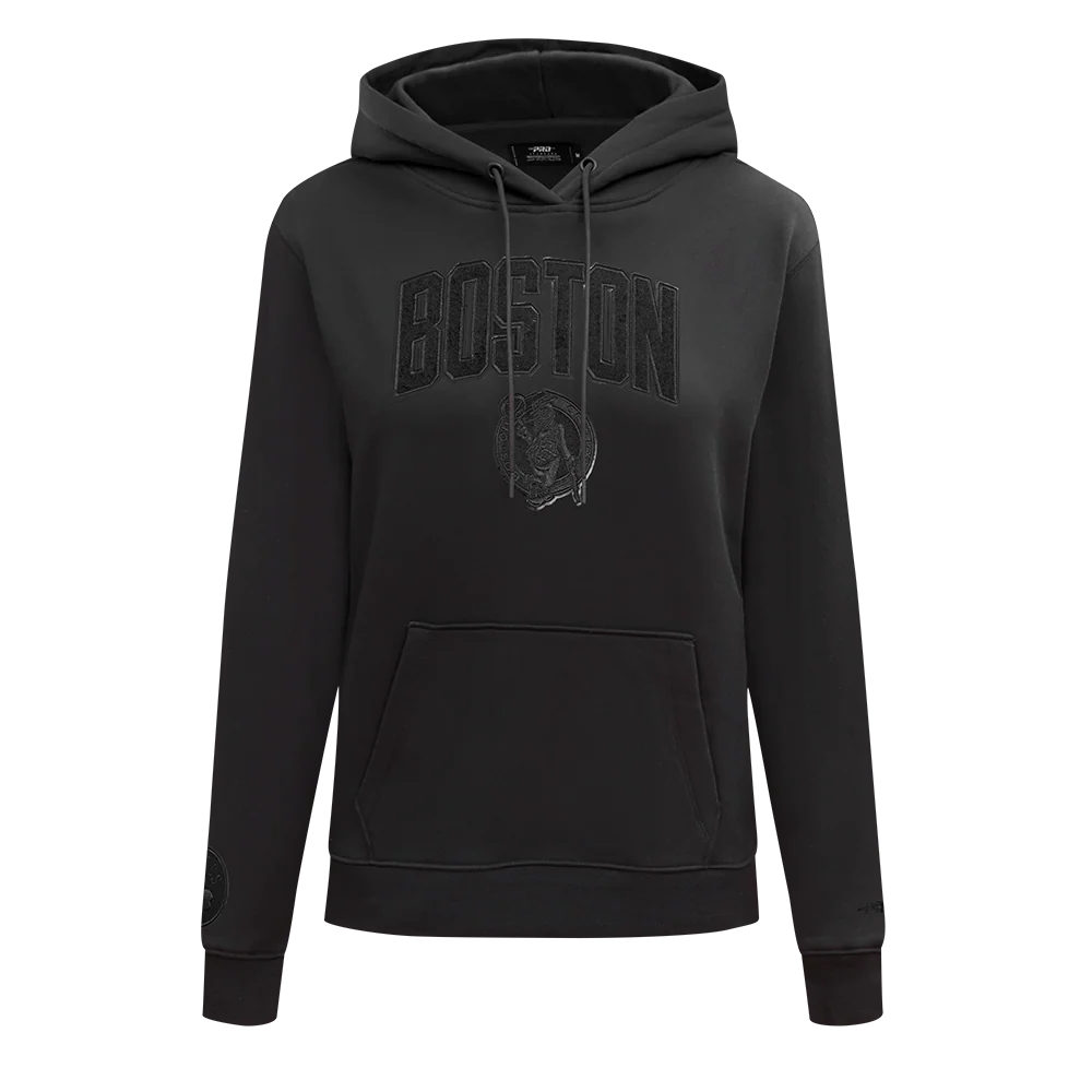 NBA BOSTON CELTICS TRIPLE BLACK WOMEN'S FLC PO HOODIE (TRIPLE BLACK WOMEN'S) - Image 3