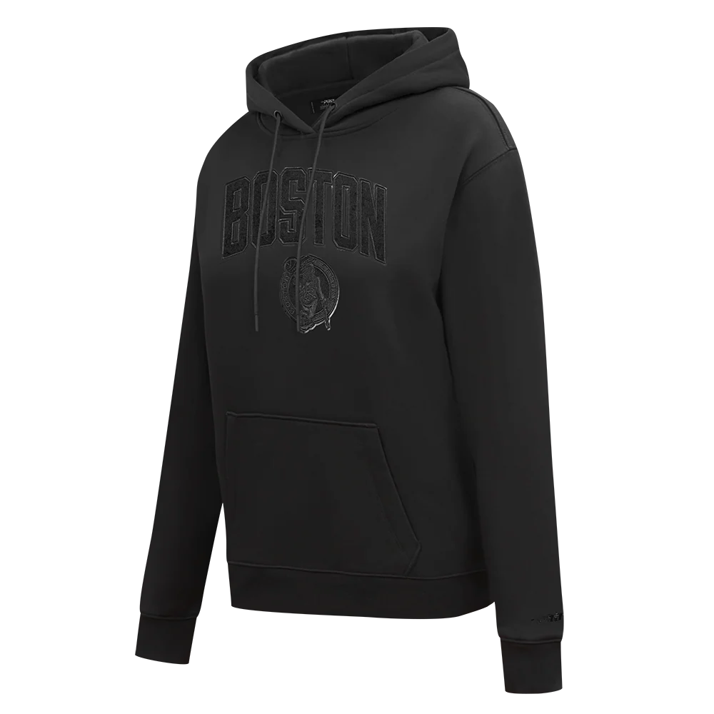 NBA BOSTON CELTICS TRIPLE BLACK WOMEN'S FLC PO HOODIE (TRIPLE BLACK WOMEN'S) - Image 4