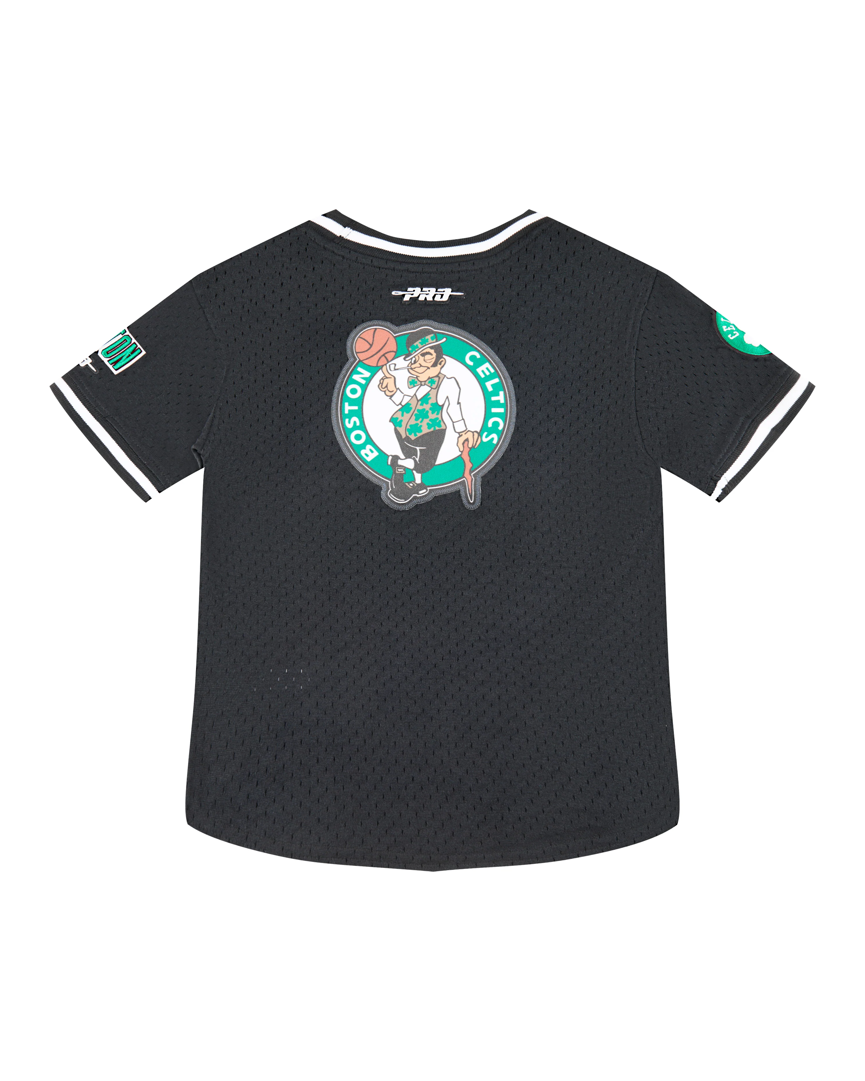 NBA BOSTON CELTICS CLASSIC LITTLE BOYS SHORT SLEEVE MESH TEE (BLACK) - Image 4
