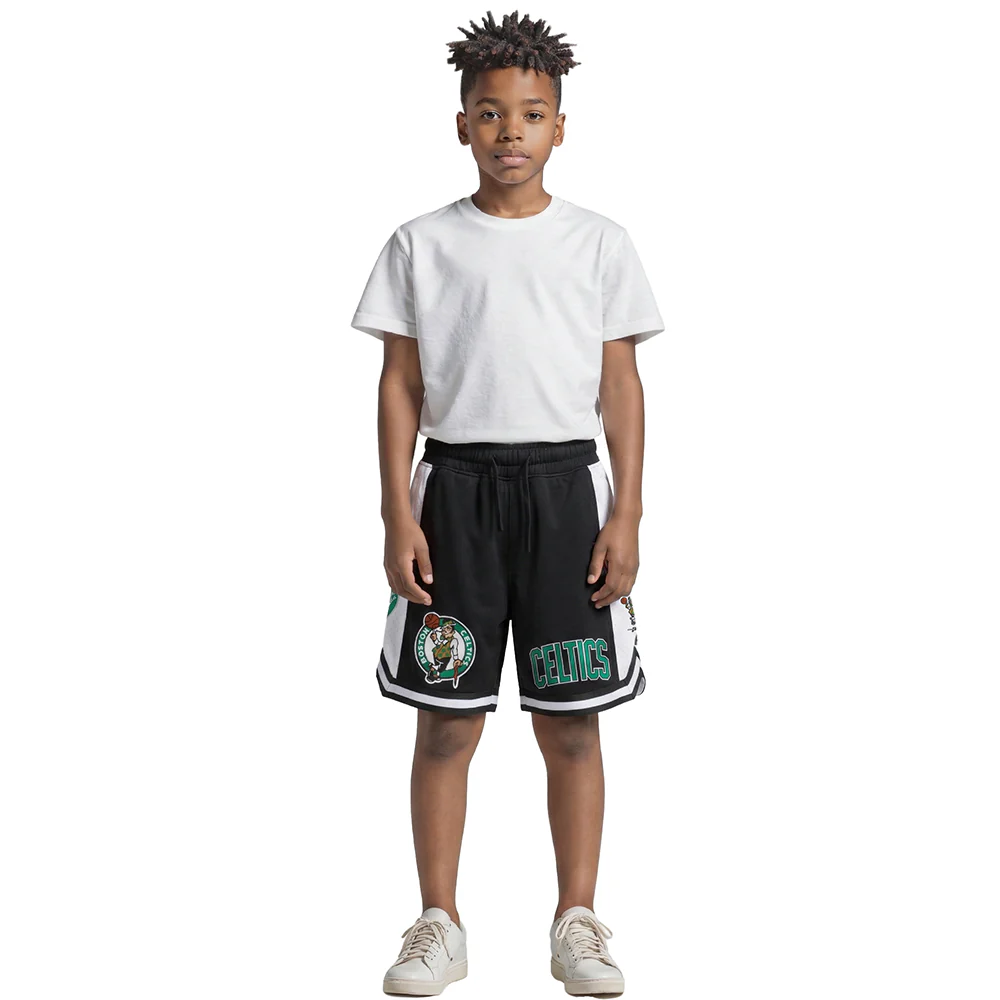NBA BOSTON CELTICS CLASSIC LITTLE BOYS FLEECE 2.0 SHORT (BLACK) - Image 3