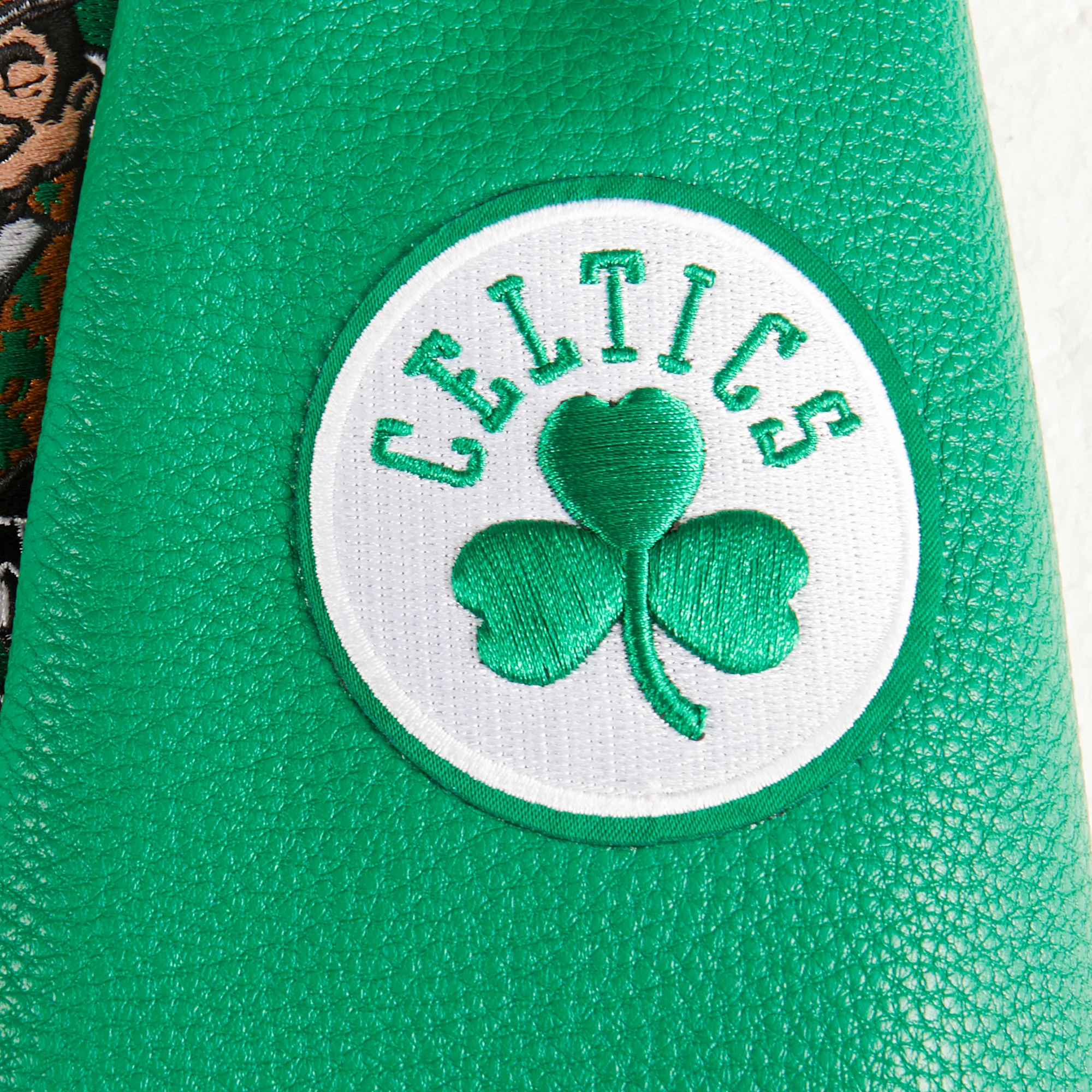 NBA BOSTON CELTICS RETRO CLASSIC LITTLE BOYS RIB WOOL VARSITY JACKET (EGGSHELL/ KELLY GREEN) - Image 9