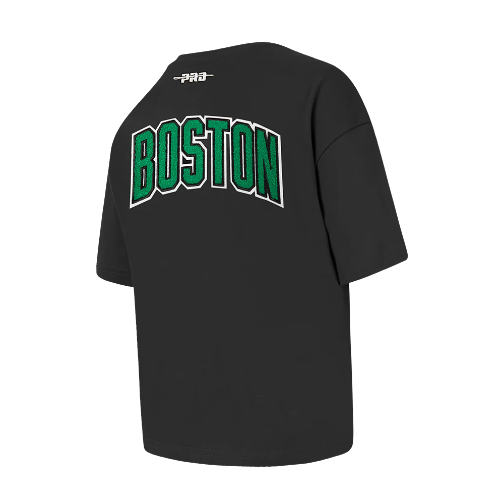 NBA BOSTON CELTICS CLASSIC LITTLE GIRLS SHORT SLEEVE BOXY TEE (BLACK) - Image 4