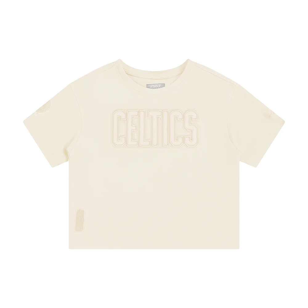 NBA BOSTON CELTICS NEUTRAL LITTLE GIRLS SHORT SLEEVE BOXY TEE (EGGSHELL) - Image 3