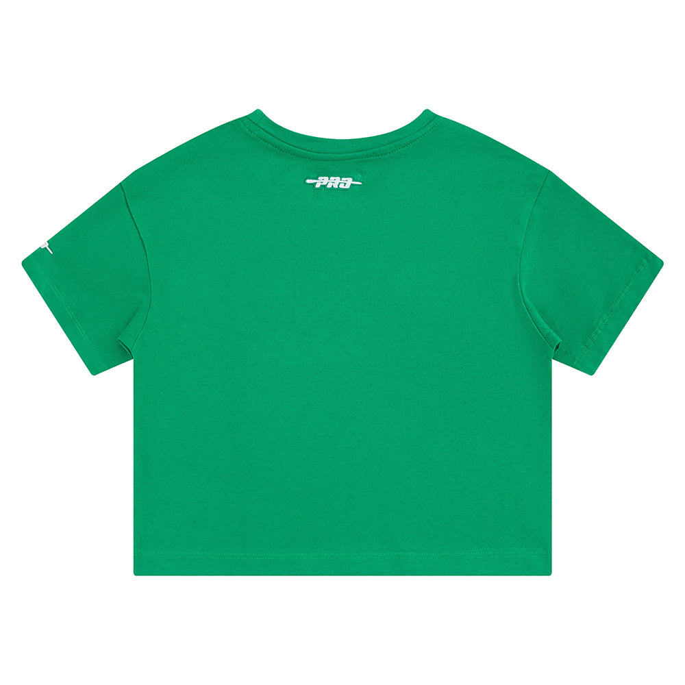 NBA BOSTON CELTICS RETRO CLASSIC LITTLE GIRLS SHORT SLEEVE BOXY TEE (KELLY GREEN) - Image 4