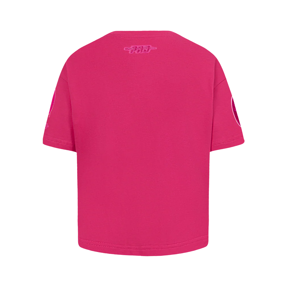 NBA BOSTON CELTICS TRIPLE PINK LITTLE GIRLS SHORT SLEEVE BOXY TEE (BEETROOT PURPLE) - Image 3